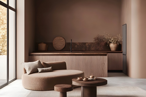 Colore dell'anno 2025 di Panton: finestre colore Mocha Mousse